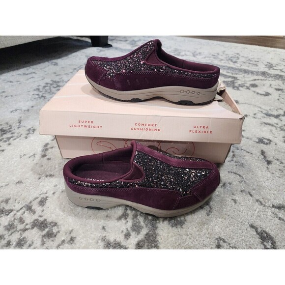 Easy Spirit Shoes - Easy Spirit New in Box Traveltime 600 Women's Purple Glitter Slip on Mule 6.5M
